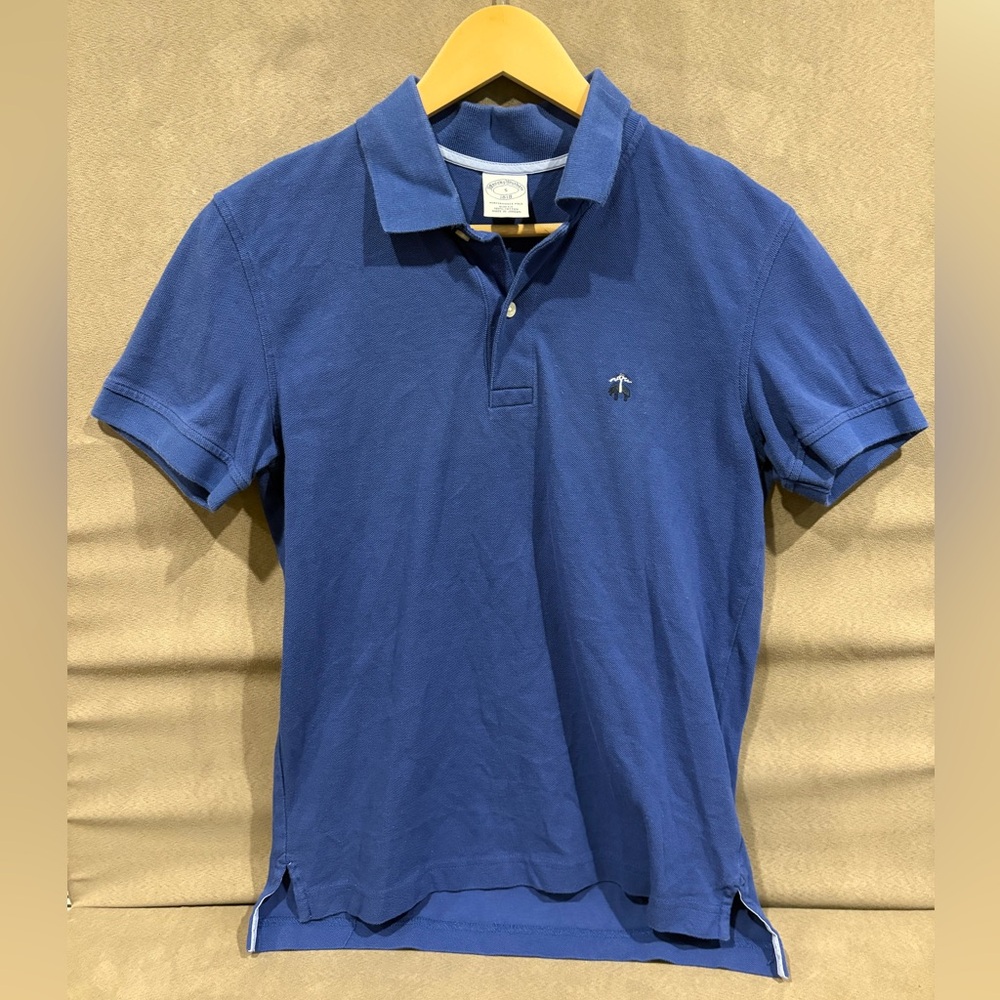 Brooks Brothers Performance Polo Slim Fit Short Sleeve Blue Mens‎ Small